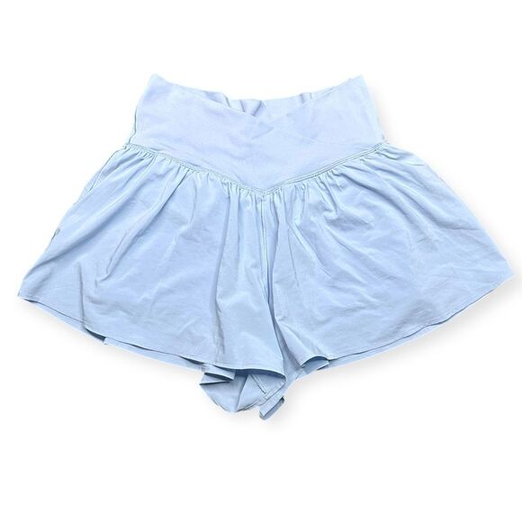 OFFLINE BY AERIE Women’s Eyelet Blue Pleated Real Me Flowy Shorts Size Medium - Picture 6 of 9